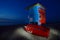 Lifeguard tower on the beach, Ustka, Poland, Baltic sea.