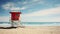 lifeguard tower house situated on a beautiful beach, overlooking the ocean.