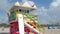 Lifeguard tower Miami Beach stock video