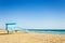 Lifeguard tower on a sandy beach of Santa Monica