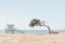 Lifeguard Tower and Tree Overlooking Beach