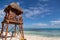 Lifeguard Tower on Tropical Beaches of Riviera Maya near Cancun, Mexico