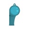 Lifeguard whistle icon, flat style