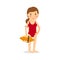 Lifeguard woman icon