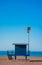 Lifeguard wooden tower on Mediterranean beach