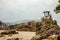 The lifeguards observation tower on the rocks and sand of Big Wave Beach in Hong Kong at sunrise - 4