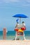 Lifeguards watching beach