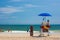 Lifeguards watching beach