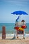 Lifeguards watching beach