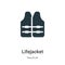 Lifejacket vector icon on white background. Flat vector lifejacket icon symbol sign from modern nautical collection for mobile