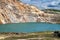 Lifeless pond in the opencast mine