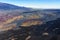 Lifeless Volcanic Landscape in Hawaii Viewed From a Helicopter