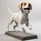 Lifelike 3d Image Of Happy Beagle Playing With Owners On A Beach