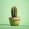 Lifelike Cactus On Green Background: Vray Tracing And Soft-focus Technique