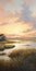 Lifelike Marsh Sunset Painting In The Style Of Dalhart Windberg