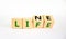 Lifeline, line of life symbol. Turned cubes and changed the word `life` to `line`. Beautiful white background. Business lifeli