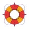 Lifesaver float symbol isolated blue lines