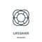 lifesaver icon vector from insurance collection. Thin line lifesaver outline icon vector illustration. Linear symbol