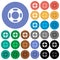 Lifesaver round flat multi colored icons