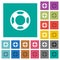 Lifesaver square flat multi colored icons