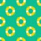 Lifesaver watercolor seamless pattern, painted by hand