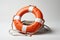 Lifesaving Security: 3D Rendered Life Buoy on White Background (AI Generated)