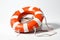 Lifesaving Security: 3D Rendered Life Buoy on White Background (AI Generated)