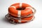 Lifesaving Security: 3D Rendered Life Buoy on White Background (AI Generated)