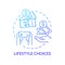 Lifestyle choices blue gradient concept icon