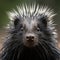 lifestyle photo closeup of porcupine loking at camera - AI MidJourney