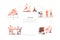 Lifestyle - sleep, sport, business, cinema, pizza vector concept set