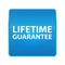 Lifetime Guarantee shiny blue square button