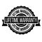 Lifetime warranty stamp on white