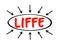 LIFFE - London International Financial Futures and Options Exchange acronym text with arrows, business concept background