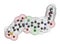 Lifitegrast drug molecule. Used in the treatment of keratoconjunctivitis sicca. 3D rendering. Atoms are represented as spheres