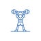 Lift barbell line icon concept. Lift barbell flat  vector symbol, sign, outline illustration.