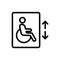 Lift for the disabled vector icon. Isolated contour symbol illustration