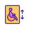 Lift for the disabled vector icon. Isolated contour symbol illustration