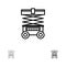 Lift, Forklift, Warehouse, Lifter,  Bold and thin black line icon set