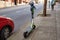 A lift scooter parked on the san francisco street