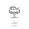 lifter icon vector from car repair collection. Thin line lifter outline icon vector illustration. Outline, thin line lifter icon