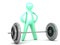 Lifting barbell Weights exercise Cartoon