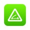 Lifting bridge warning sign icon digital green