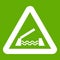Lifting bridge warning sign icon green