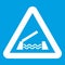 Lifting bridge warning sign icon white