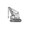 Lifting crane hand drawn sketch icon.