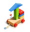 Lifting crane, wooden toy