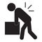 Lifting hazard icon on white background. handling goods rule symbol. back injury sign. flat style