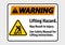 Lifting Hazard,May Result In Injury, See Safety Manual For Lifting Instructions Symbol Sign Isolate on transparent Background,