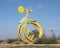 `Liftoff` by John Davis, a kinetic sculpture located at the disc golf park in Wylie, Texas.